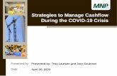 Strategies to Manage Cashflow During the COVID-19 Crisis · Monitor Cashflow Daily and Weekly • Update your cashflow forecast at least weekly—if not daily. • Conduct daily bank