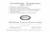 Graduate Programs · Graduate Programs 2007-2008 • Master of Education • Specialist in Education • Master of Business Administration • Master of Science in Counseling