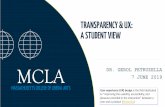 MCLAmasscollegesonline.org/wp-content/uploads/2019/06/20190607_MC… · 07/06/2019  · MCLA MASSACHUSETTS COLLEGE OF LIBERAL ARTS TRANSPARENCY & UX: A STUDENT VIEW. DR. GEROL PETRUZELLA.