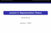 Lecture 4: Representation Theory - Stanford Universitysporadic.stanford.edu/conformal/lecture4.pdf · Cv c,h = cv c,h and d 0 v c,h = hv c,h. The eigenvalues c and h of C and d 0