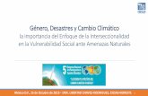 PINCC , Programa de Investigacion En Cambio Climatico - Género, Desastres y Cambio ... · 2015-10-20 · Cambio climático: fenómeno global, marcadas diferencias regionales y sociales