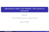 Optimization theory and methods: from convex to nonconvex 20200527.pdf · Applications of S-lemma The well-known trust-region subproblem (TRS) [5]: (TRS) min xTAx+ bTx: xTx ; where