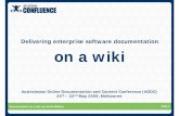Delivering enterprise software documentation on a wiki Introduction. Documentation on a wiki, by Sarah