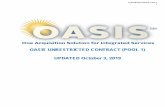 OASIS UNRESTRICTED CONTRACT (POOL 1) …2019/10/03  · UPDATED October 3, 2019 Unrestricted OASIS Pool 1 2 OASIS TABLE OF CONTENTS PART I – THE SCHEDULE 5 SECTION B – SUPPLIES