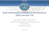 DoD Information Enterprise Architecture (IEA) Version 3 IEA v3.0 Full Brief for 2017-… · DoD Information Enterprise Architecture (IEA) Version 3.0 Briefing to DON IT Conference