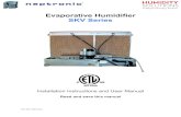 Evaporative Humidifier SKV Series - Humidity Solutions...SKV Controller (1 per system) Pre filter + Siver ions anti bacterial cartridge SKV Power Relay box (1 per module) Drain P Trap