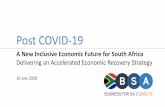 Post COVID-19 · •South Africa entered a recession prior to COVID-19 COVID-19 unravels much of progress since 1994 •GDP is expected to decline by more than 10% •Debt:GDP expected