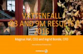 VATTENFALL Q3 AND 9M RESULTS 2016 · Nordic spot prices 90% higher vs. Q3 2015 mainly owing to weaker hydrological balance German and Dutch spot prices approx. 14% and 22% lower respectively