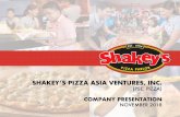 SHAKEY’SPIZZA ASIA VENTURES, INC.€¦ · COMPANY PRESENTATION NOVEMBER 2018. Company Overview 2 ... restaurant sector 16% vs 5% CAGR from 2012-2017. Shakey’shas 42 years of strong