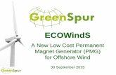 ECOWindS - ... Our Key Research Question Q. How would it be possible to reduce PMG cost? A. Remove neodymium iron boron, an expensive and scarce magnetic material and replace it with