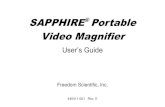 SAPPHIRE Portable Video Magnifier - Freedom Scientific · 440411-001 Rev. E SAPPHIRE® Portable Video Magnifier User’s Guide Freedom Scientific, Inc.
