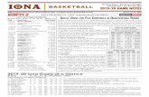 MBB Contacts: Brian Beyrer (bbeyrer@iona.edu), Jonathan Stanko … · 2020-03-11 · 2019-20 Iona College Men’s Basketball Game Notes vs. Saint Peter's - MAAC Quarterfinal - March