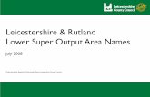 Leicestershire & Rutland Lower Super Output Area Names45 E01025654 Meridian Leisure Par k 46 E01025655 Braunstone Town Cleveley Avenue ... 15 E01025684 Birstall Centre 16 E01025685