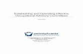 Establishing and Operating Effective Occupational Advisory ... · committees advise the board, administration and staff on curriculum, equipment, instructional materials, safety requirements,