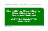 Building Certifiers- Certificate of Accreditation · Template 4B – Summary of Experience: Level 2 Certificate 35 Template 4C – Summary of Experience: Level 3 Certificate 36 Template