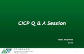CICP Q & A Session - Colorado...CICP Q & A Session Taryn Jorgensen 1 Sep-16. Our Mission ... YTD income determination with monthly pay period ... entire year (since January 1) the