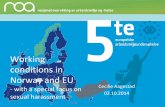 Working conditions in Norway and EUcite.gov.pt/asstscite/downloads/noruega/Working_conditions.pdf · Working conditions in Norway and EU - with a special focus on sexual harassment