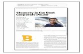 NSE - Headline: Honesty is the best corporate policy Source: … · 2019-03-06 · Being honest, transparent, and building trust with all stakeholders is the best corporate policy,