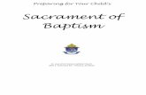 Sacrament of Baptism€¦ · 1. Read through the infant Baptism packet thoroughly, paying special attention to the checklist on the last page. 2. Select and prepare your child’s