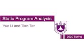 Static Program Analysis · 2020-06-12 · Static Program Analysis 2020 Spring. Nanjing University Tian Tan 2020 Pointer Analysis Static Program Analysis Foundations. Contents 1. Pointer