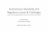 Autonomous Standards and Regulatory Issues & Challenges...Autonomous Standards and Regulatory Issues & Challenges ... •In many sectors the main emphasis is deploying electronic systems