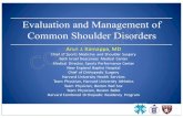 Evaluation and Management of Common Shoulder Disorders ...€¦ · Common Shoulder Disorders Arun J. Ramappa, MD Chief of Sports Medicine and Shoulder Surgery Beth Israel Deaconess