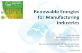 Renewable Energies for Manufacturing Industries · Renewable energies and manufacturing industries – first workshop, Paris, May 2015 ...