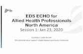 EDS ECHO for Allied Health Professionals North America ... · hereditary disorders of the connective tissue (e.g. other types of EDS, Loeys-Dietz syndrome, Marfan syndrome), and skeletal