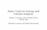 Basic Tools for Energy and Climate Analysis€¦ · • Understanding units, energy (stock) vs. capacity (flow) • Calculating emissions – tC vs. tCO2 ... Global Warming Potential