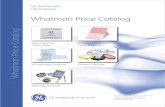 Whatman Price Catalog l t C Filter Papers/media/downloads/in/whatman...Special Filter paper for Malt and Beer 80 Ignition Strength Testing Papers 80 Antibiotic Assay (AA) Discs 80