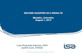 SECOND QUARTER 2013 RESULTS Medellín, Colombia August 1, … · TOTAL 9,392 9,491 1.1% 4,920 Breakdown by Rate Breakdown by Source Breakdown by Currency Exchange rate US$ 1.00 =