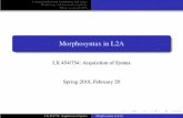 Morphosyntax in L2A - Boston Universityling-blogs.bu.edu/lx454s18/assets/pdf/lx454s18-12-morpho...Connections between morphology and syntax Morphology and structural complexity Where