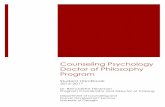 Counseling Psychology Doctor of Philosophy ProgramCounseling Psychology Doctor of Philosophy Program Student Handbook 2016-2017 Dr. Bernadette Heckman Program Coordinator and Director