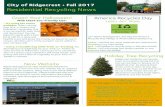 City of Ridgecrest • Fall 2017 Residential Recycling News · City of Ridgecrest • Fall 2017 Residential Recycling News Waste Management observes the following holidays: Thanksgiving