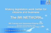 Making legislation work better for citizens and businessec.europa.eu/internal_market/imi-net/docs/imi_awareness...IMI fully operational for PQ Pilot Services Directive, until fully