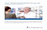 Your 2020 Prescription Drug List · medication, ask if a generic equivalent or lower-cost option is available and could be right for you. Generic medications are usually your lowest-cost