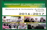 Research & Scholarly Activity Report 2016-2017 · 2020-06-18 · 1 Family Medicine Research and Scholarly Report 2016-2017 University of Alberta FAMILY MEDICINE RESEARCH & SCHOLARLY