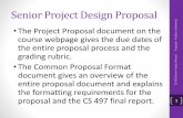 Senior Project Design Proposaluenics.evansville.edu/.../3-Proposal-Problem-Stmt.pdf · proposal and the CS 497 final report. l -t I 1. Senior Project Design Proposal •The Problem