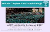 Student Completion & Cultural Change...Student Completion & Cultural Change ACCT Leadership Congress, 2017 Karen Miller, Ph.D., Provost/EVP, Access, Learning & Success ... earn a degree