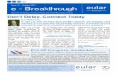 e Breakthrough - EULAR...Abstract submission system ready to receive your contributions! From 1 October 2017 to 31 January 2018 the EULAR abstract submission system for the EULAR Congress