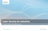 Cyber Security for Industries - IARIA · Unrestricted © Siemens AG 2015 siemens.com/innovation Cyber Security for Industries Dr. Rainer Falk (rainer.falk@siemens.com)