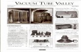 VACUUM TUBE VALLEY - americanradiohistory.com · 2020-02-21 · Vacuum Tube Valley is published quarterly for electronic enthusiasts interested in the colorful past, present and future