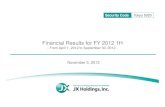 Financial Results for FY 2012 1H - JXTGホールディ …0 Financial Results for FY 2012 1H - From April 1, 2012 to September 30, 2012 - November 5, 2012 Security Code Tokyo 5020