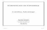 Carolina Advantage · 2020-01-06 · CA CERT 2/13 1 Rev 5/18 . CERTIFICATE OF COVERAGE Carolina Advantage BlueChoice HealthPlan Post Office Box 6170 Columbia, SC 29260-6170 803-786-8476