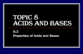 TOPIC 8 ACIDS AND BASES - NYMAN CHEMISTRY · TOPIC 8 ACIDS AND BASES 8.2 Properties of Acids and Bases. ESSENTIAL IDEA The characterization of an acid depends on empirical evidence