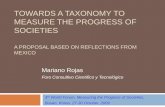 Towards a Taxonomy to Measure the Progress of Societies A ... · The Proposed Taxonomy Habitability Conditions Surrounding favorable conditions Safety, violence, recreational facilities,