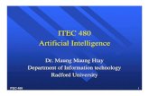 ITEC 480 Artificial Intelligence - Radford Universitymhtay/ITEC480/Lecture/Lecture_1.pdfITEC 480 23 However, GPS failed to solve complex problems. The program was based on formal logic