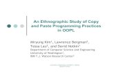 An Ethnographic Study of Copy and Paste Programming ...miryung/Publications/... · An Ethnographic Study of Copy and Paste Programming Practices in OOPL Miryung Kim1, Lawrence Bergman2,
