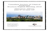 Edmonton, Alberta June 8th to June 10th...Canadian Society of Clinical Perfusion Western Region Meeting 2018 Edmonton, Alberta June 8th to June 10th 914 Adirondack Road London ON Canada