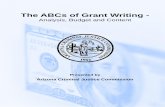 The ABCs of Grant Writing · 1. ABCs of Grant Writing – Slides 2. Sample Grant Announcement 3. Stats Article 4. Sample Grant Application 5. Sample Goals, Objectives and Performance